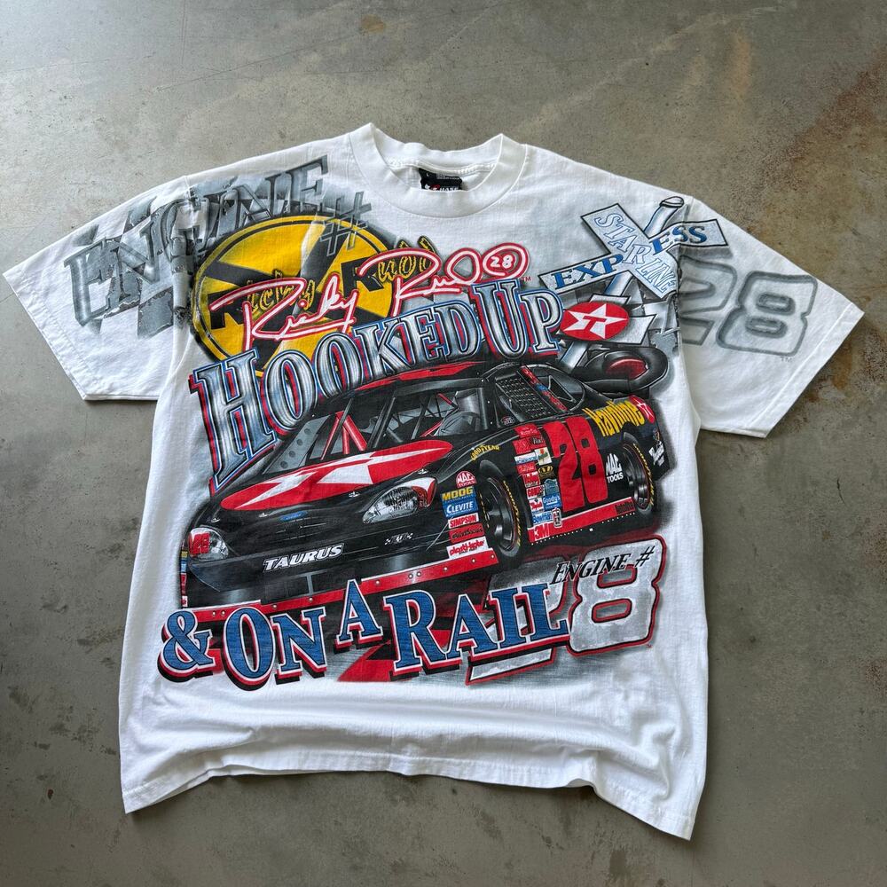 Vintage Y2K Ricky Rudd Nascar Racing Chase Authentics AOP T-shirt Size Large